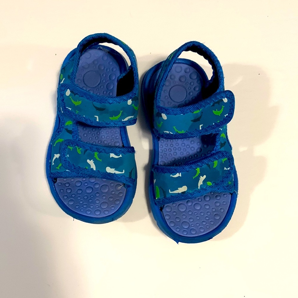 2/$13 Blue Toddler Velcro Sandals Size 26